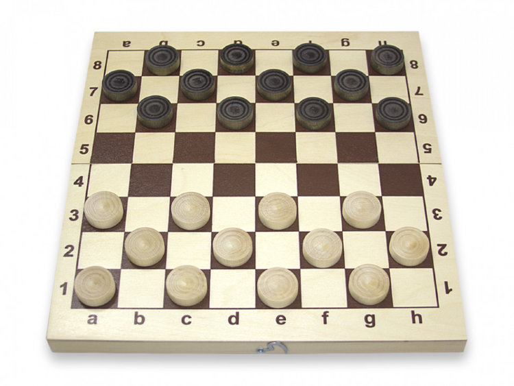 Фишки деревянные для игры в шашки, нарды  с доской 29 см
