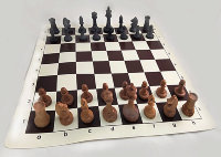 Фигуры шахматные деревянные БАТАЛИЯ № 7 с виниловой доской 51 см