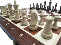 Турнирные шахматы Стаунтон №5 (фигуры c утяжелителем) в комплекте со складной доской (Wegiel)