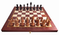 Турнирные шахматы "Баталия №7" (с утяжелителем) cо складной доской 49 см (красное дерево)