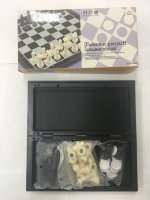 Шахматы-шашки магнитные пластиковые с доской (25 см.)