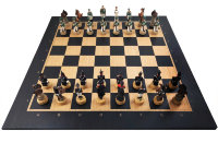 Шахматы подарочные "Наполеон и Кутузов" с цельной деревянной доской Венге 50см