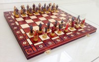 Шахматы подарочные "Татаро-монголы и Русские князья" со складной деревянной доской