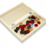 Фишки деревянные для игры в шашки, нарды (с кубиками) лакированные с подклейкой