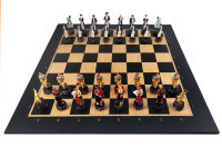 Подарочный шахматный набор "ПИРАТЫ" (полистоун) с цельной деревянной доской Венге 50см