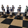 Подарочный шахматный набор "ПИРАТЫ" (полистоун) с цельной деревянной доской Венге 50 см