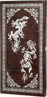 Деревянные нарды "Драконы" коричневые (60x60см) (133-16)