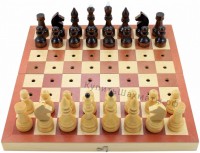 Деревянные шахматы с деревянной доской для слепых