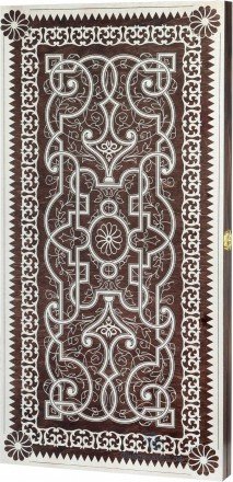 Деревянные нарды "Орнамент" коричневые (60x60см) (154-17)