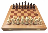 Шахматные фигуры Стаунтон №8 (Madon) с доской-ларцом Модерн 50 см