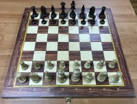 Шахматы Стаунтон №5 (фигуры c утяжелителем) в комплекте со складной деревянной доской 49 см