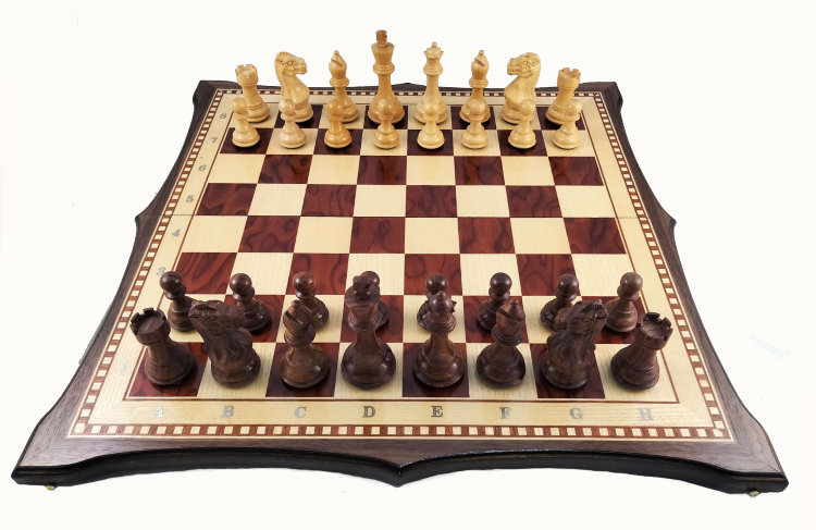 Шахматные фигуры "Prochess" cо складной деревянной доской ПРЕМИУМ из массива ОРЕХА 50 см