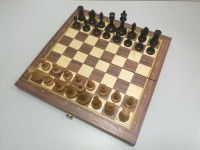 Шахматы турнирные "Баталия №5" с утяжелителем со складной доской 37 см