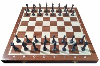 Фигуры шахматные металлические (арт.BW0048) со складной турнирной доской Стаунтон №5