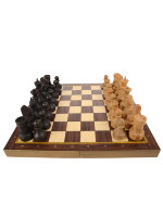 Фигуры шахматные  "Баталия №4" со складной доской 30 см