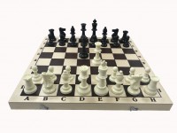 Фигуры пластиковые шахматные без утяжелителя с доской 43 см