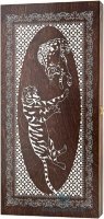 Деревянные нарды "Тигры" коричнево-серебристые (48x48см) (135-16)