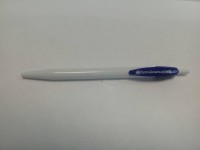 Шариковая белая ручка с шахматным логотипом