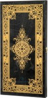 Деревянные нарды "Геометрический орнамент" чёрно-золотистые (48x48см) (424-20)