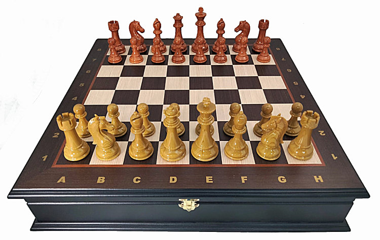 Шахматы Стаунтон №8 из композита с доской-ларцом "Венге"