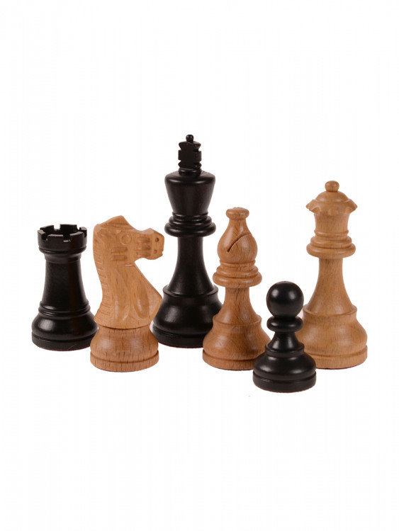 Фигуры шахматные деревянные АМЕРИКАНСКИЙ СТАУНТОН № 6 МАТОВЫЕ (c утяжелителем) 